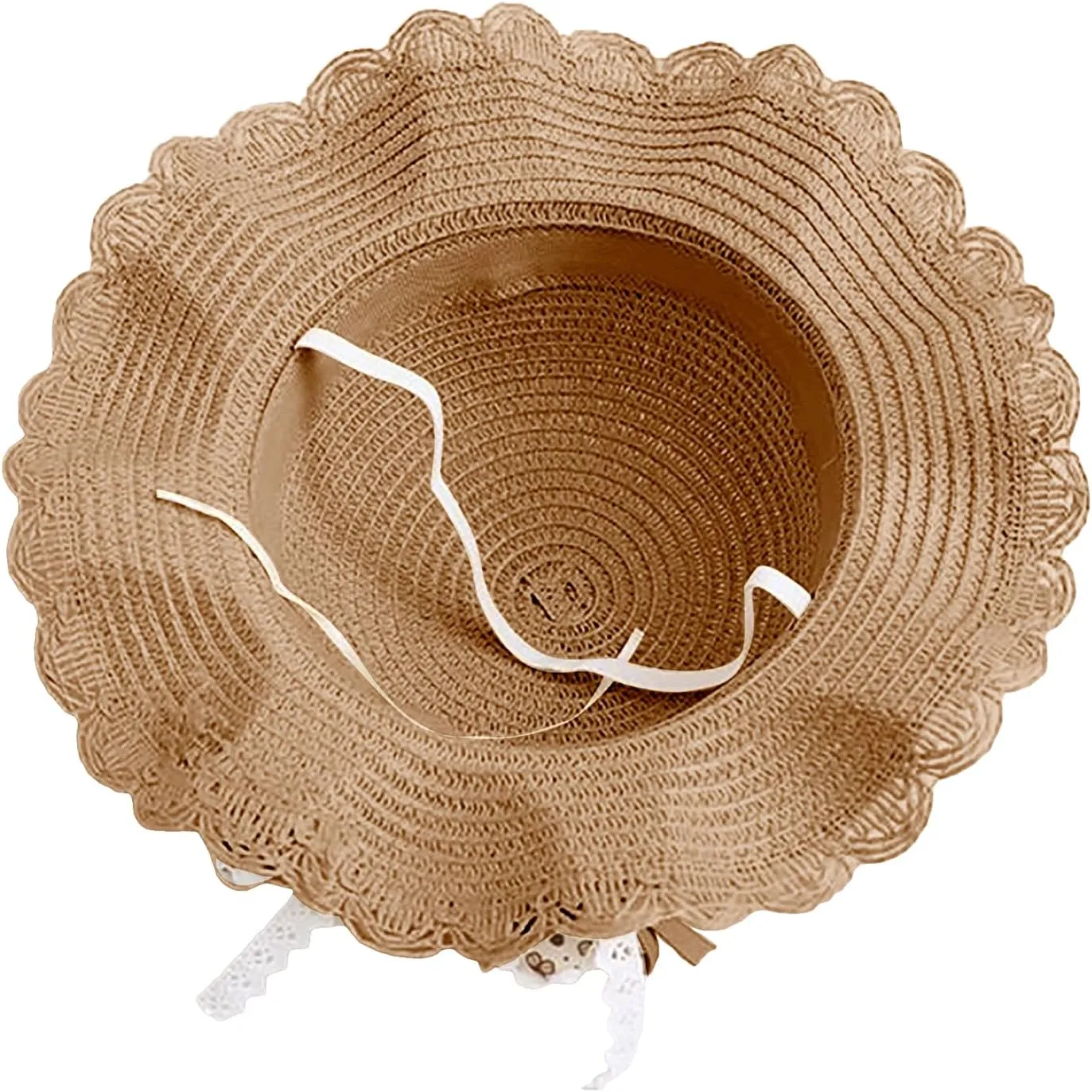 2pcs Girls Sun Hat with Shoulder Bag Set Large Brim Beach Straw Hat Purse UPF50  Cute Lace Travel Party Summer Cap