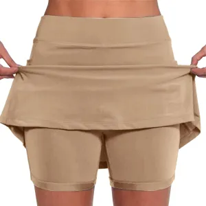 aihihe Skirts for Women Slit Trendy Summer Knee Length Modest Skorts for Women Knee Length Black Mini Skirt Women with Shorts