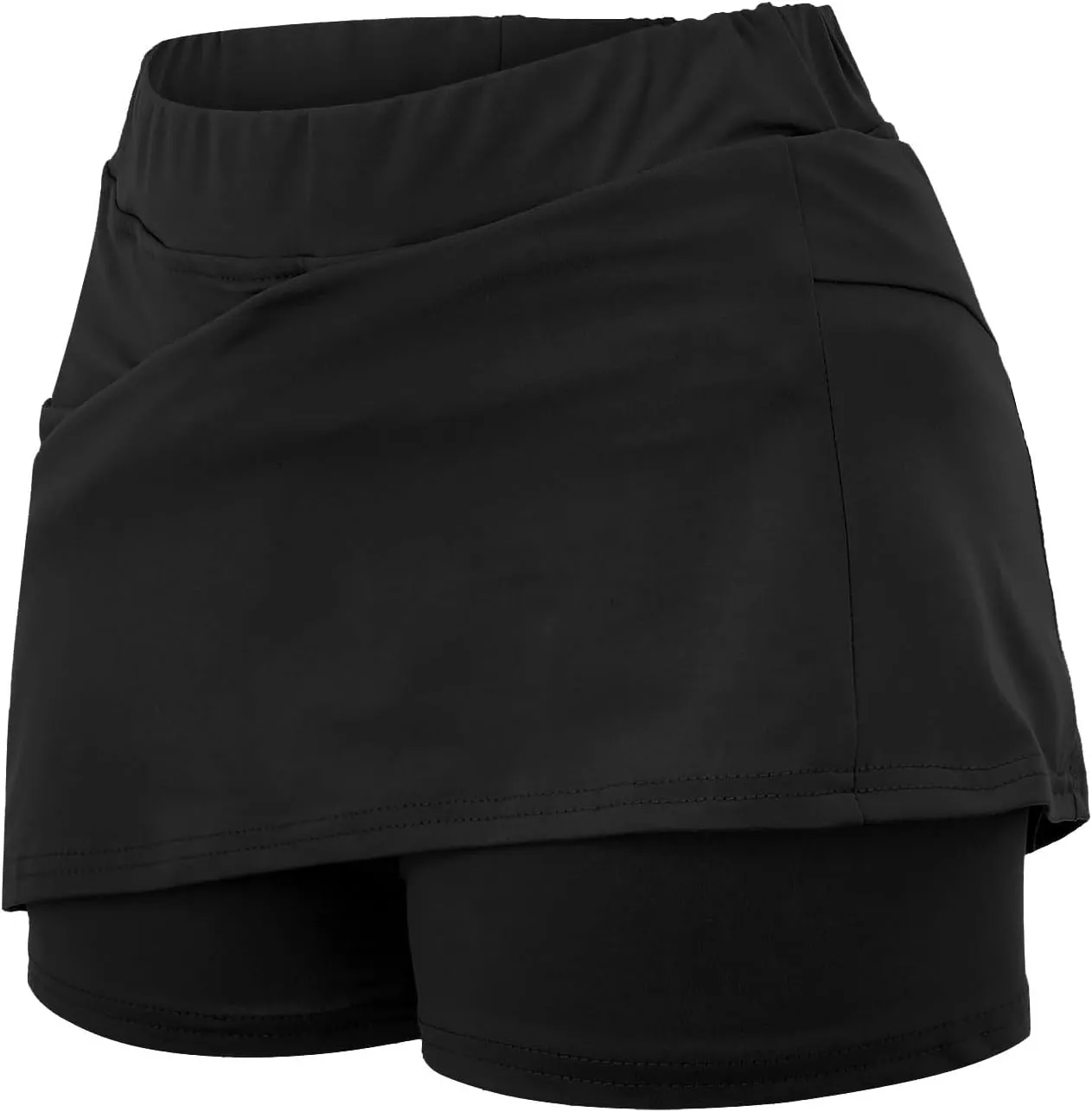 aihihe Skirts for Women Slit Trendy Summer Knee Length Modest Skorts for Women Knee Length Black Mini Skirt Women with Shorts