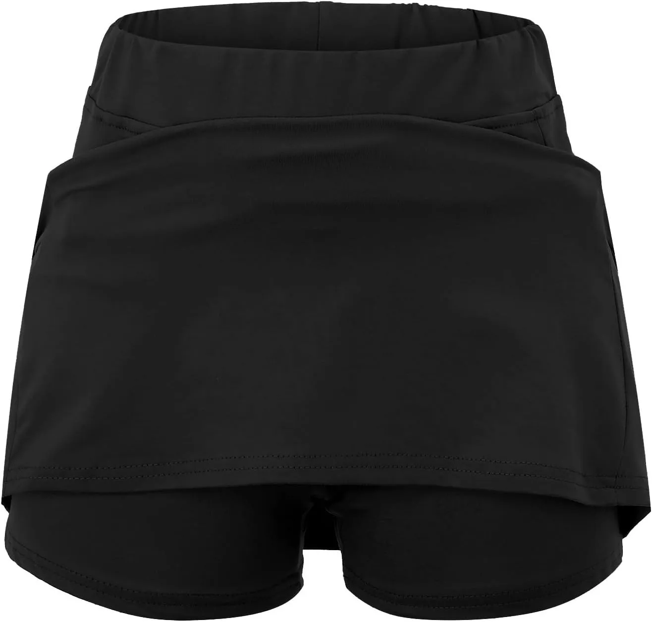 aihihe Skirts for Women Slit Trendy Summer Knee Length Modest Skorts for Women Knee Length Black Mini Skirt Women with Shorts