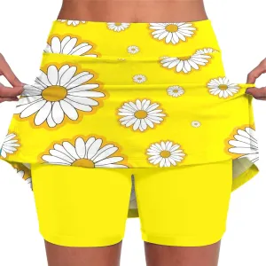 aihihe Skirts for Women Slit Trendy Summer Knee Length Modest Skorts for Women Knee Length Black Mini Skirt Women with Shorts