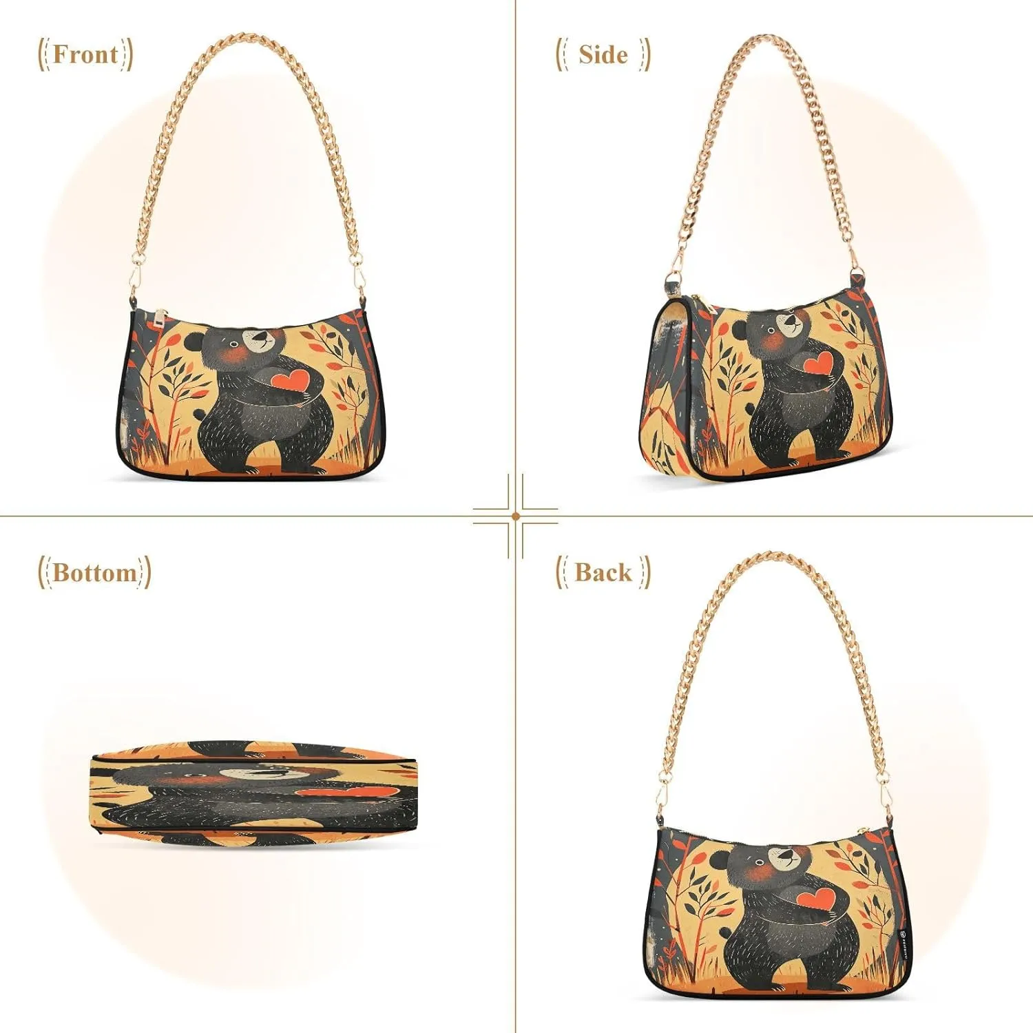 Angry Cat with Canary on Head Hand Bags for Women, Crossbody Bags