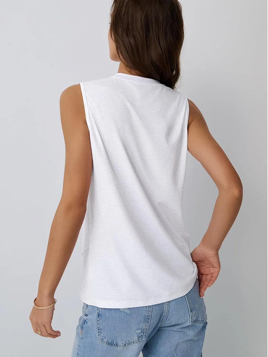 AUTOMET Womens Tank Tops Sleeveless Loose Fit Summer Shirts with Textured Line Details