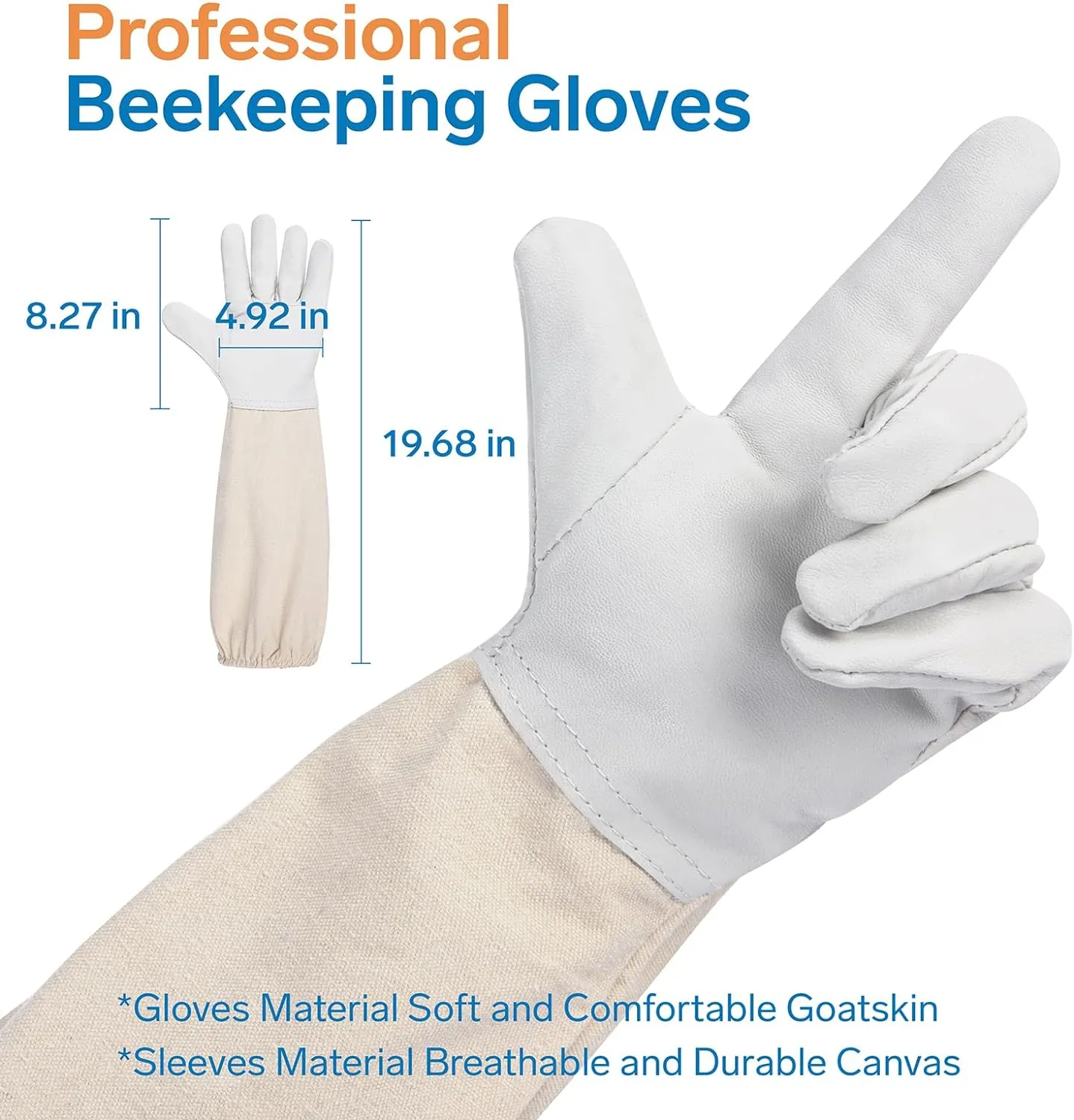Bee Suit - Beekeeping Jacket for Men & Women - Polycotton Jacket with Beekeeping Gloves (White)