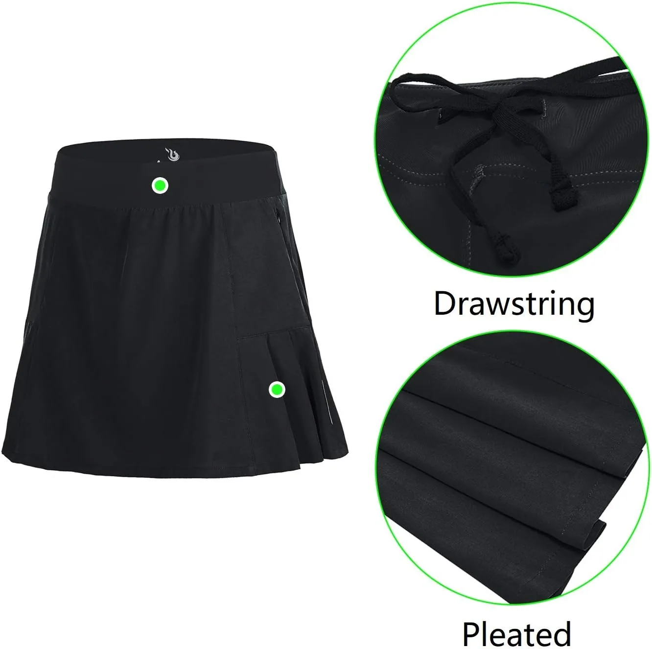 beroy Women Quick Dry and Breathable Cycling Skirt Shorts,Bike Skorts Pantskirt with 3D Padded