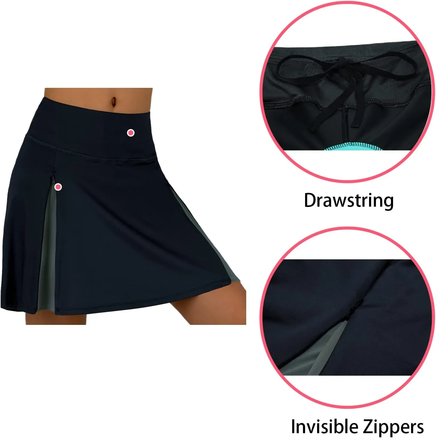 beroy Women Quick Dry and Breathable Cycling Skirt Shorts,Bike Skorts Pantskirt with 3D Padded