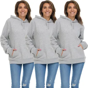 BILLIONHATS 3 Pack Womens Hoodie Oversized Sweatshirts, Cotton Blend, Bulk Womens Hoodies Bulk Sweatshirt Pack