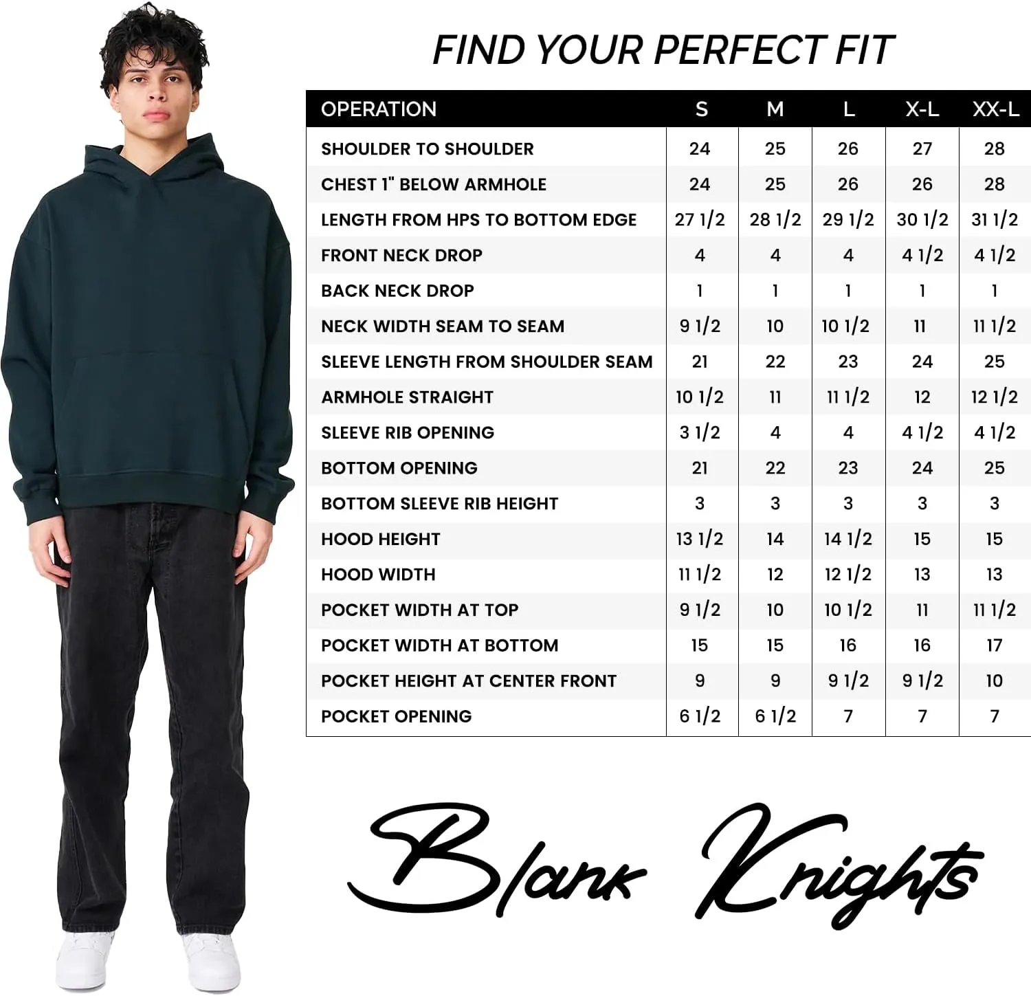 Blank Knights Sweatshirts for Men Premium Fleece Heavyweight Hoodie Sweatshirts - Oversized Hoodies for Men