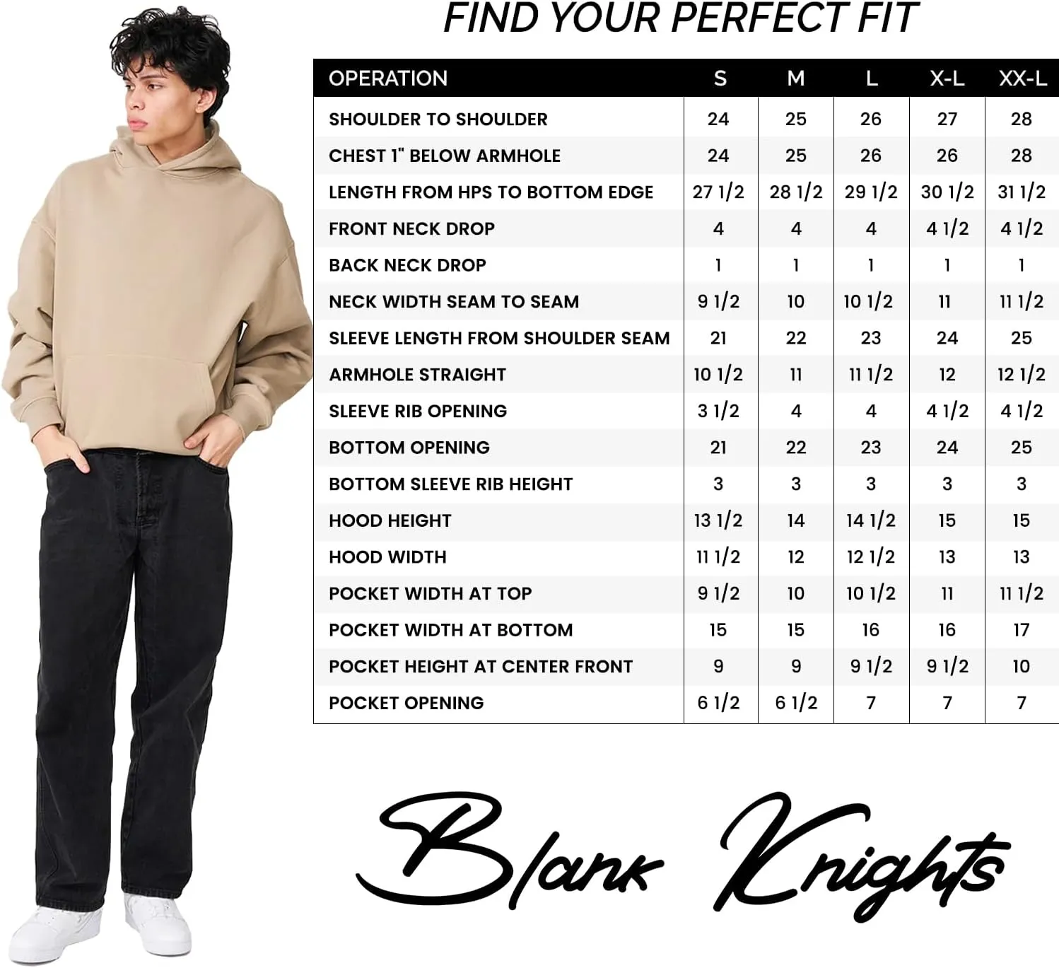 Blank Knights Sweatshirts for Men Premium Fleece Heavyweight Hoodie Sweatshirts - Oversized Hoodies for Men