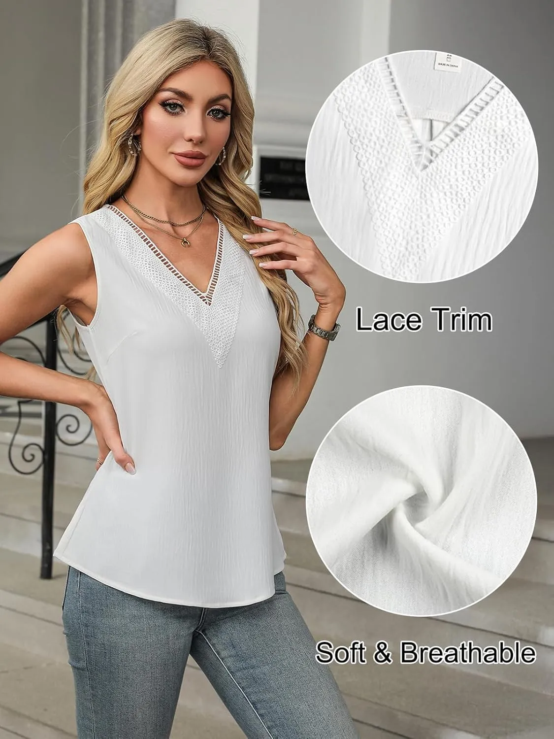 Blooming Jelly Womens Summer Tank Tops Trendy Sleeveless Business Casual Outfits Dressy Loose Basic Work Shirts