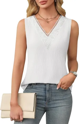 Blooming Jelly Womens Summer Tank Tops Trendy Sleeveless Business Casual Outfits Dressy Loose Basic Work Shirts