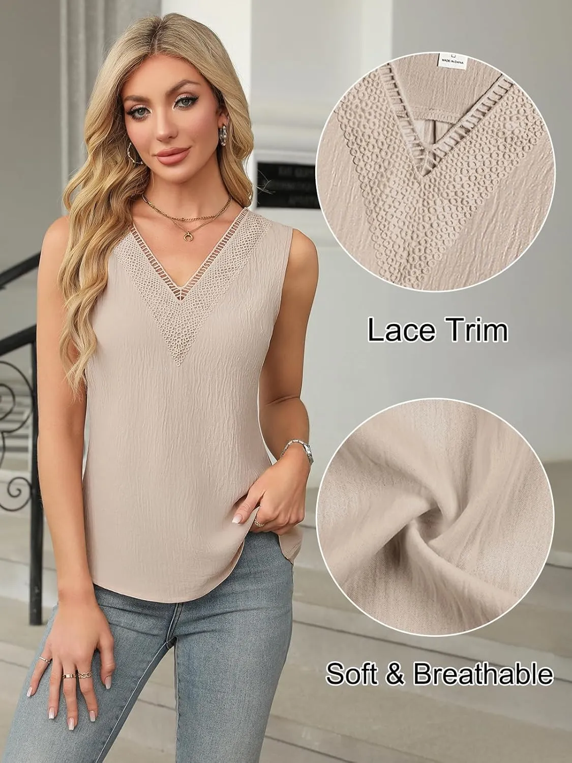 Blooming Jelly Womens Summer Tank Tops Trendy Sleeveless Business Casual Outfits Dressy Loose Basic Work Shirts