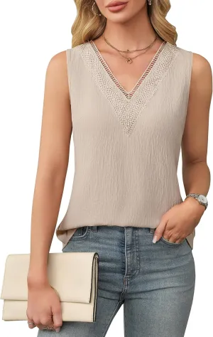 Blooming Jelly Womens Summer Tank Tops Trendy Sleeveless Business Casual Outfits Dressy Loose Basic Work Shirts
