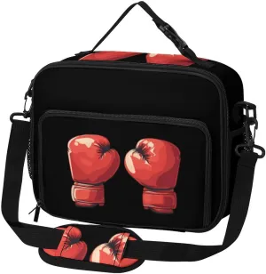 Boxing Gloves Large Insulated Lunch Bag Reusable Lunch Cooler Bags Tote for Work Picnic Outdoor