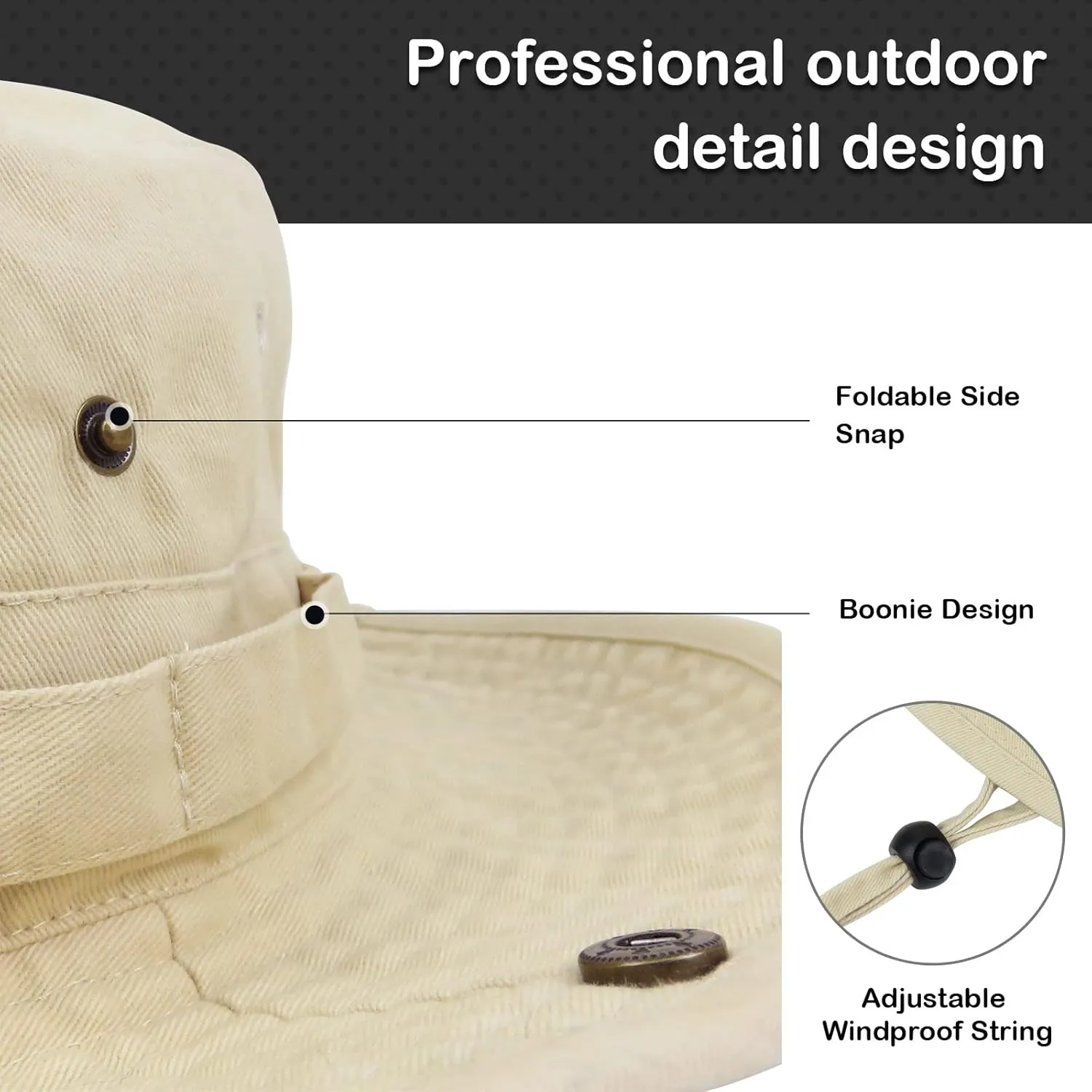 Bucket Hat Wide Brim UV Protection Sun Hat Boonie Hats Fishing Hiking Safari Outdoor Hats for Men and Women