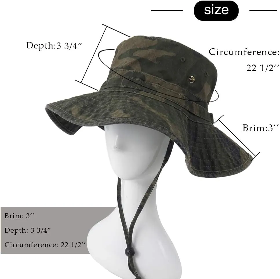 Bucket Hat Wide Brim UV Protection Sun Hat Boonie Hats Fishing Hiking Safari Outdoor Hats for Men and Women