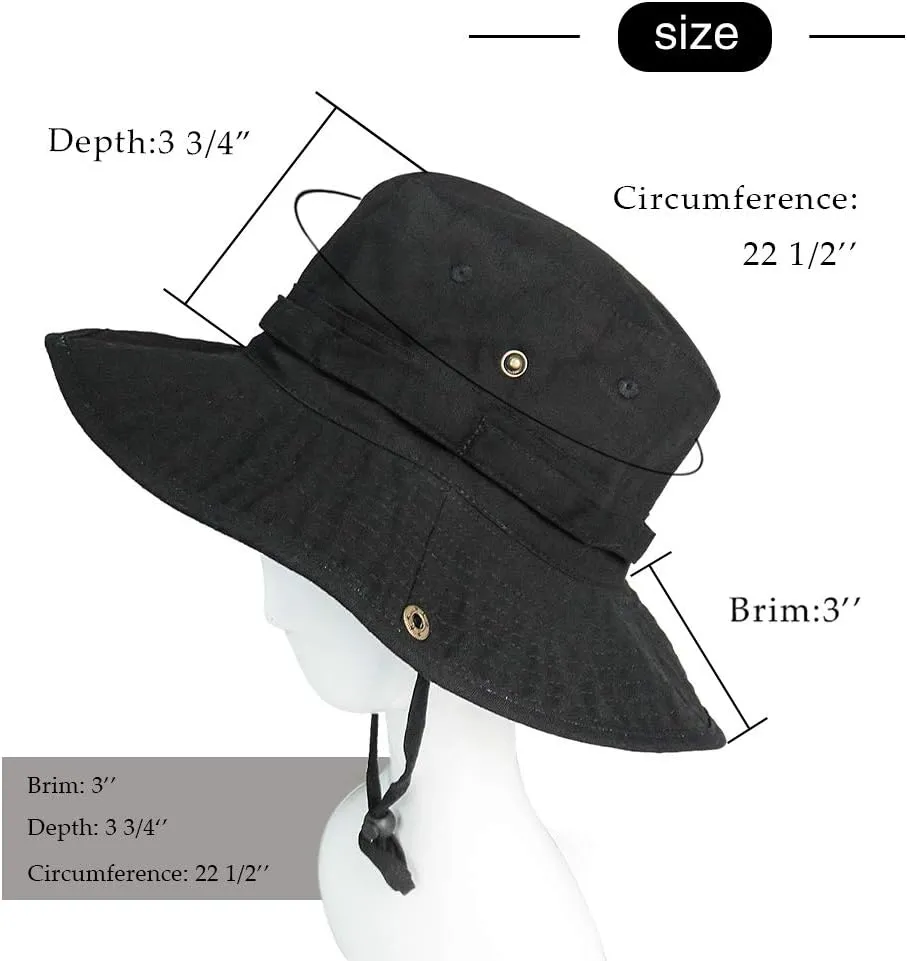 Bucket Hat Wide Brim UV Protection Sun Hat Boonie Hats Fishing Hiking Safari Outdoor Hats for Men and Women