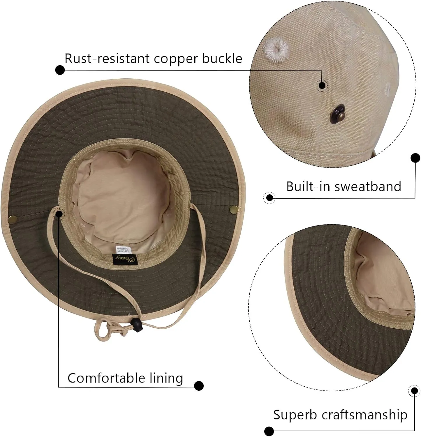 Bucket Hat Wide Brim UV Protection Sun Hat Boonie Hats Fishing Hiking Safari Outdoor Hats for Men and Women