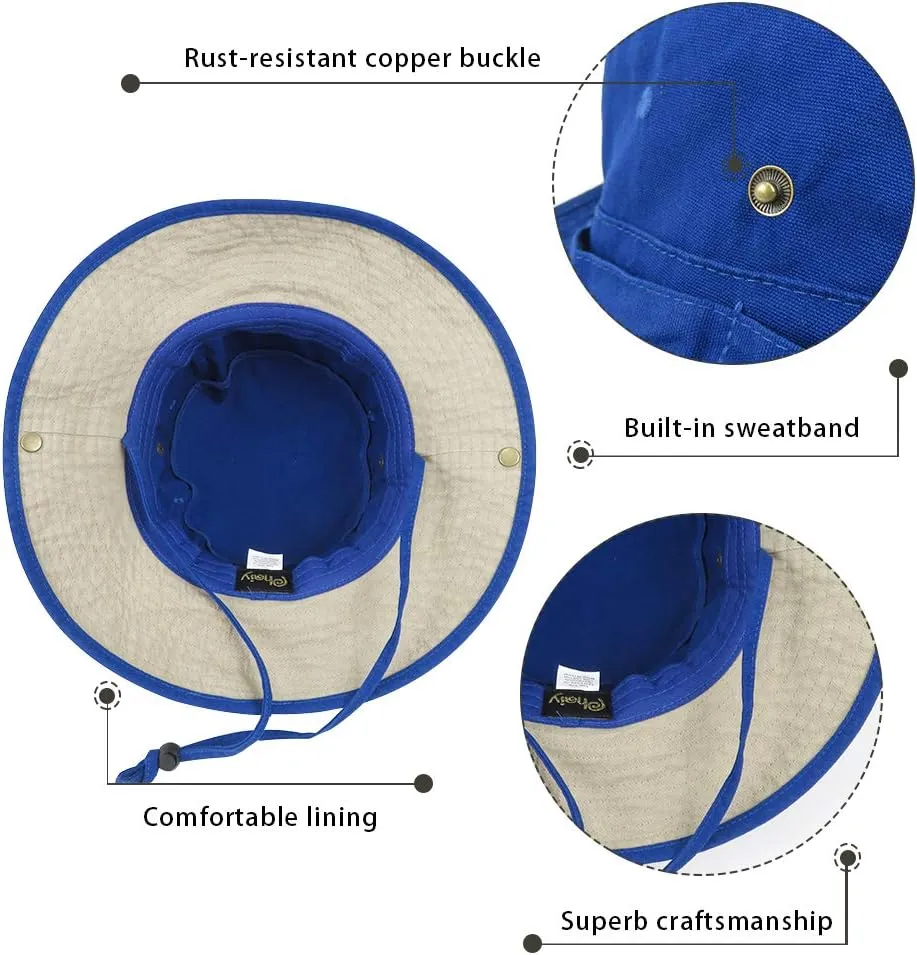 Bucket Hat Wide Brim UV Protection Sun Hat Boonie Hats Fishing Hiking Safari Outdoor Hats for Men and Women