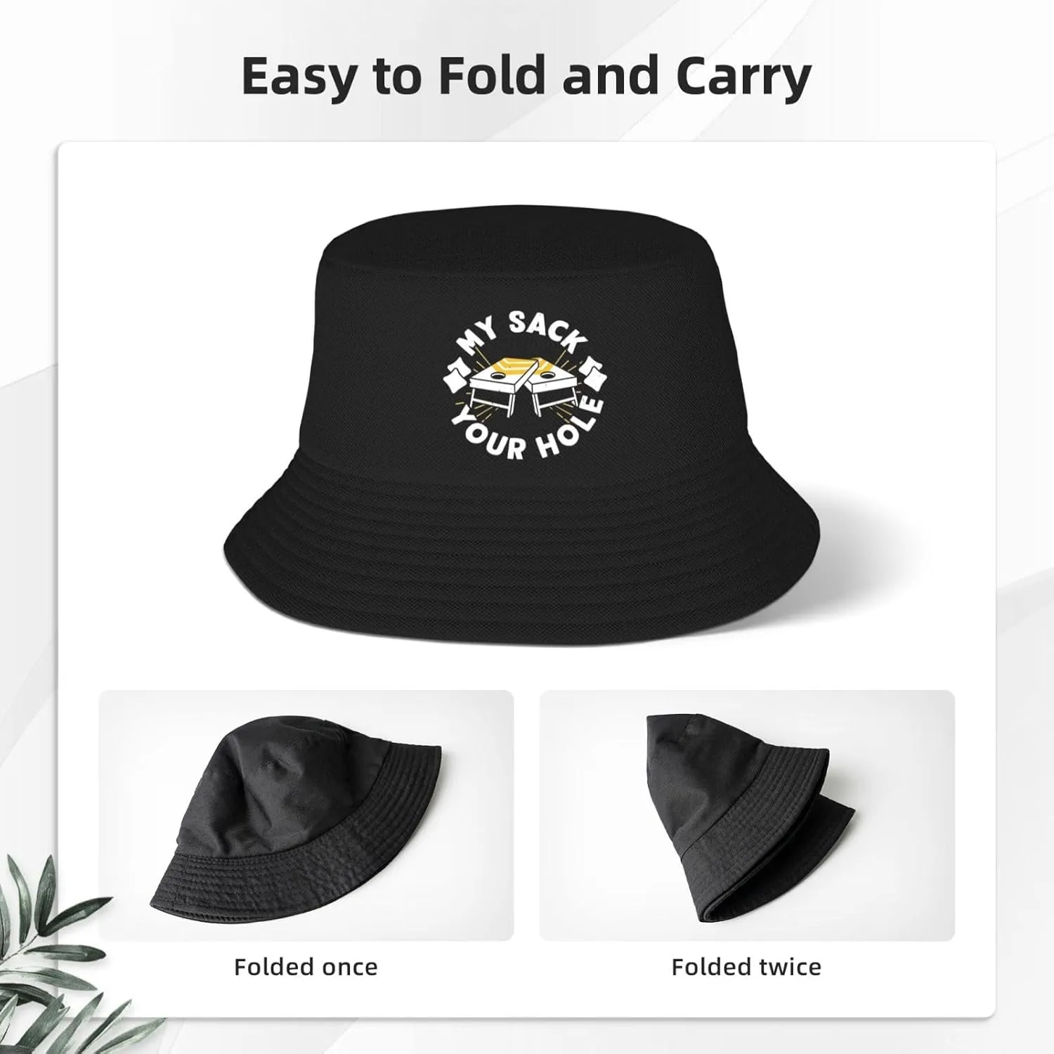 Bucket Hats Fashion Sun Cap Packable Outdoor Fisherman Hat for Women and Men Cornhole Your Hole is My Goal 5 Bucket Hats