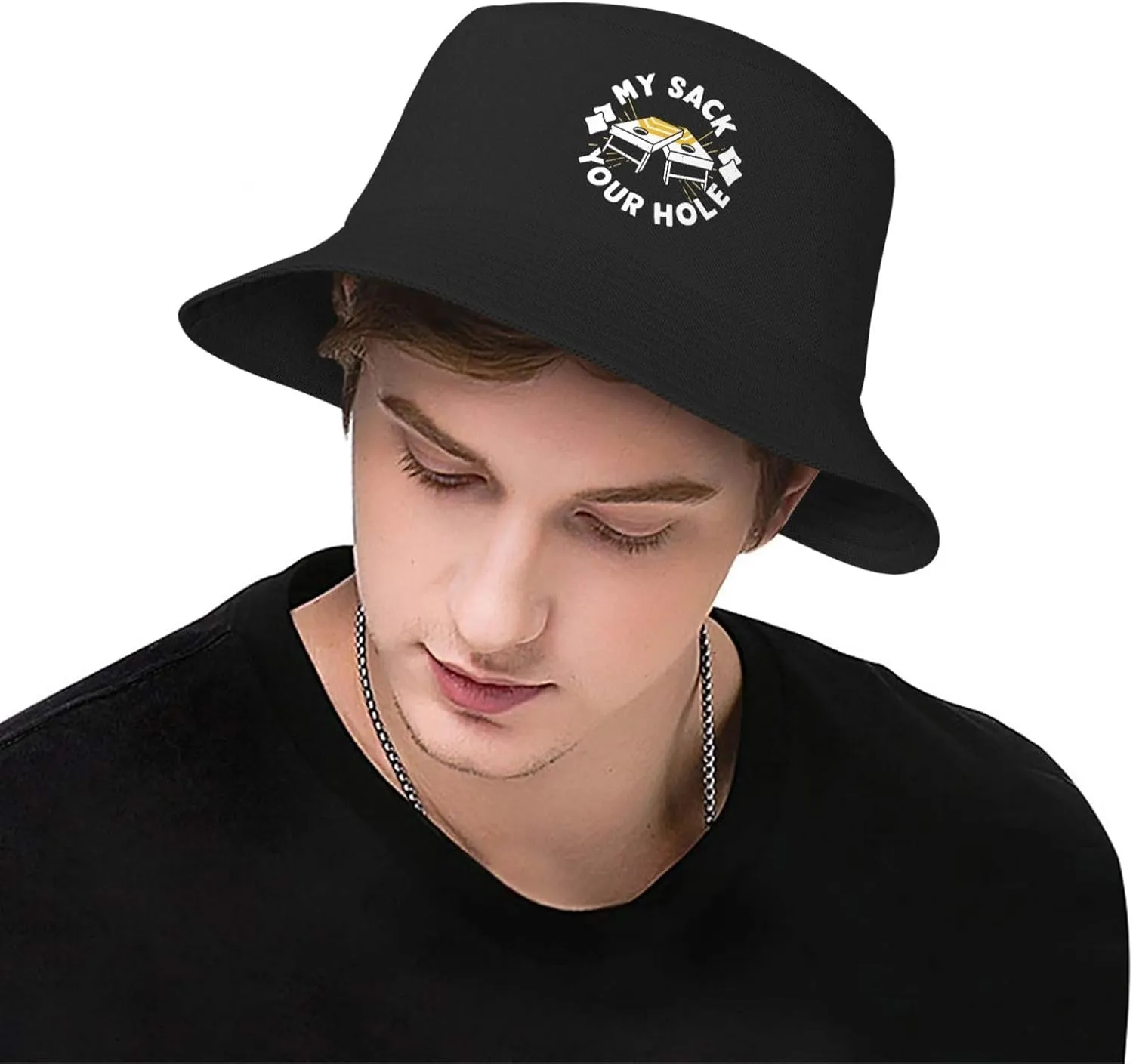 Bucket Hats Fashion Sun Cap Packable Outdoor Fisherman Hat for Women and Men Cornhole Your Hole is My Goal 5 Bucket Hats