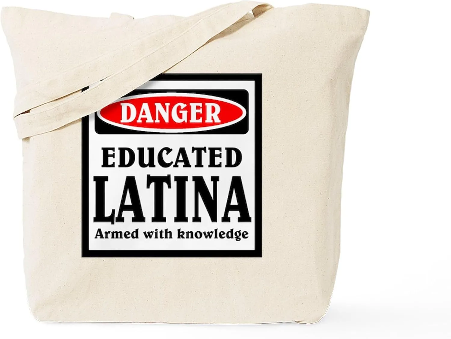 CafePress Educated Latina Tote Bag Natural Canvas Tote Bag, Reusable Shopping Bag