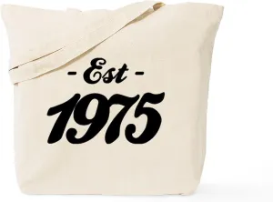 CafePress Established 1975 Birthday Tote Bag Natural Canvas Tote Bag, Reusable Shopping Bag