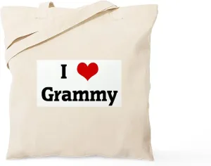 CafePress I Love Grammy Tote Bag Natural Canvas Tote Bag, Reusable Shopping Bag