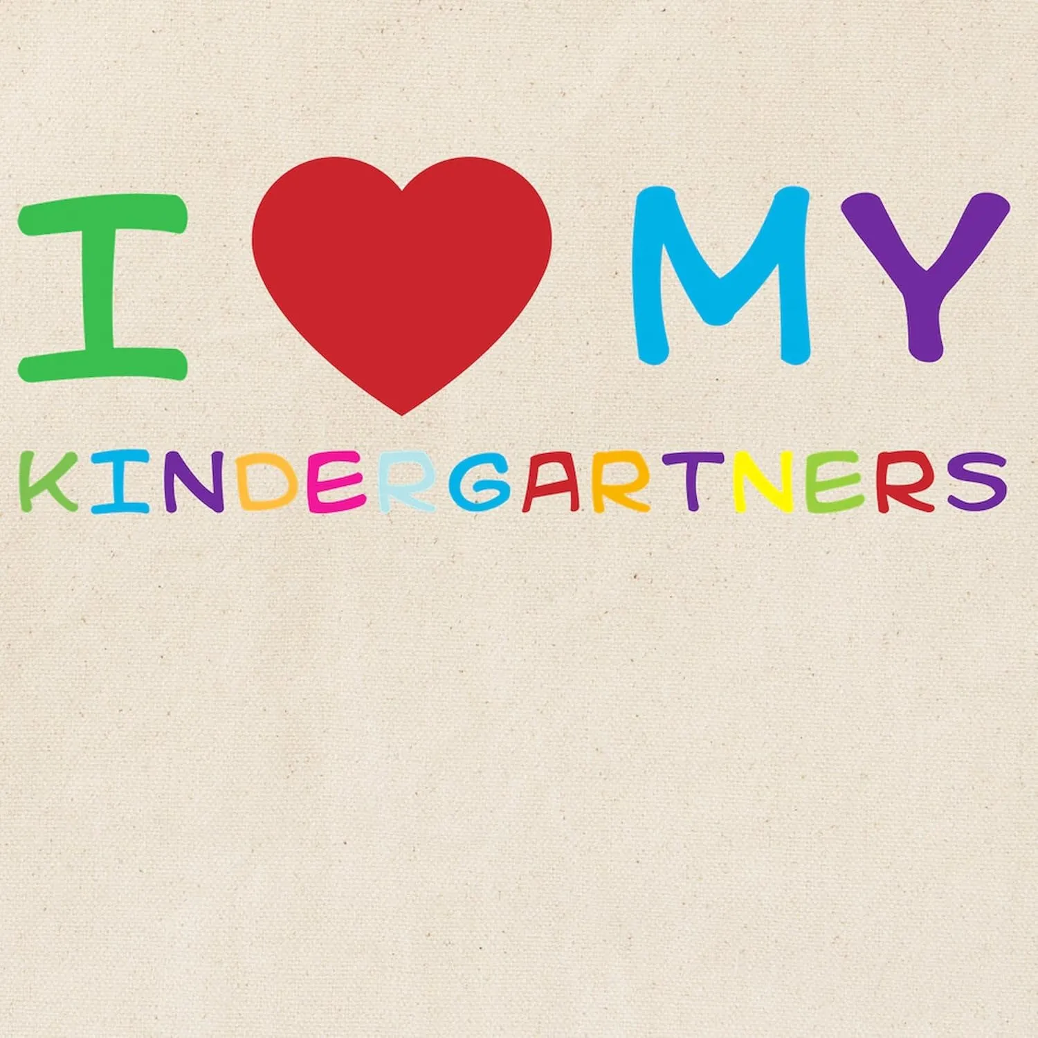 CafePress I Love My Kindergartners Tote Bag Natural Canvas Tote Bag, Reusable Shopping Bag