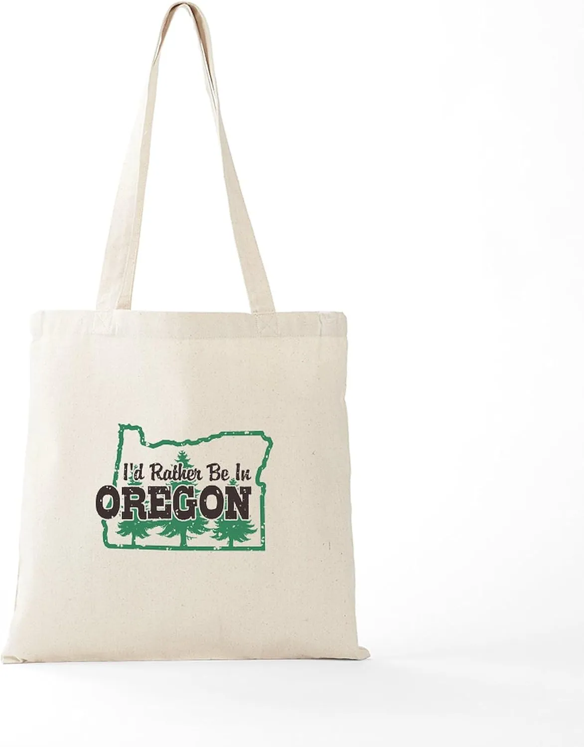 CafePress I'd Rather Be In Oregon Tote Bag Natural Canvas Tote Bag, Reusable Shopping Bag