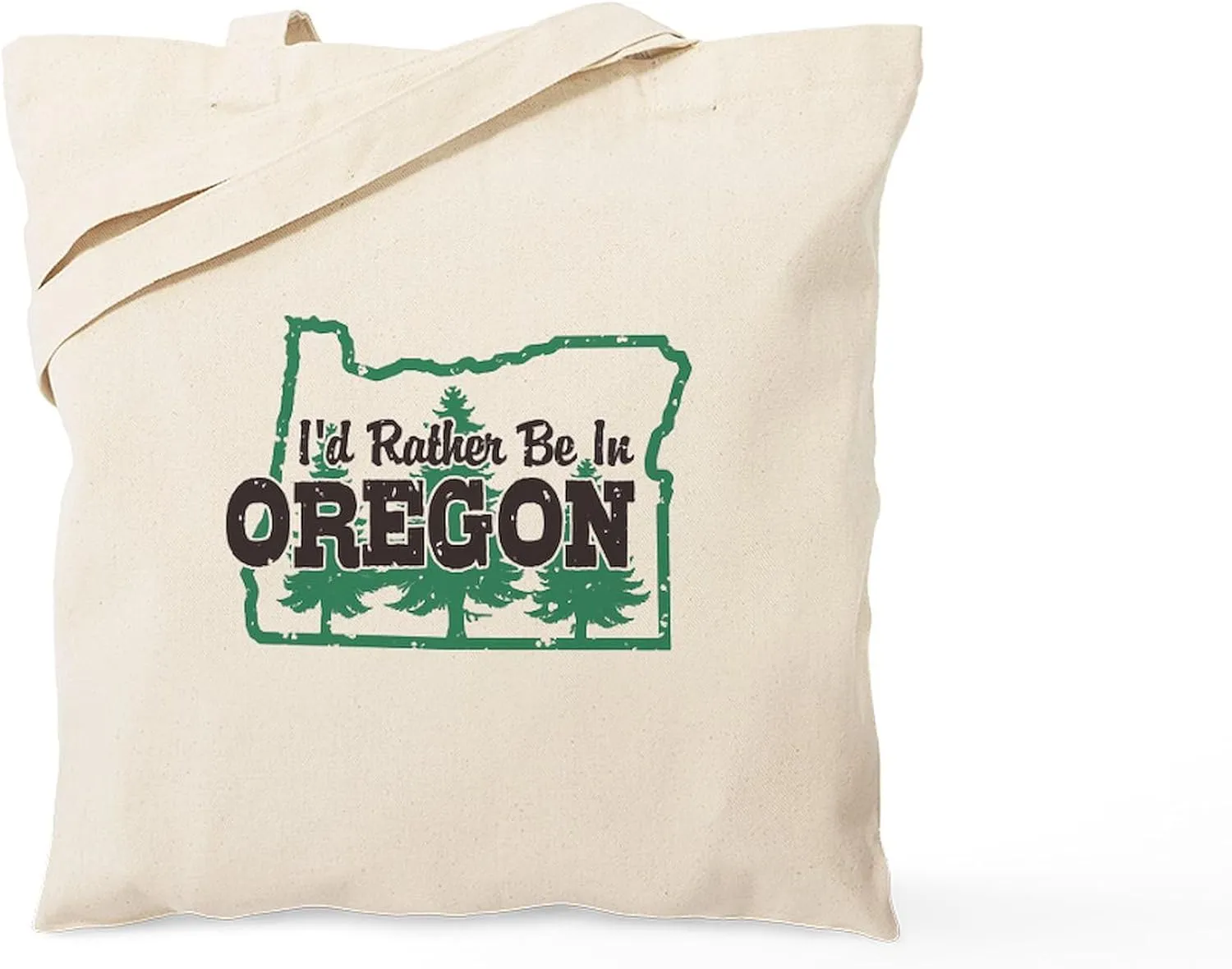 CafePress I'd Rather Be In Oregon Tote Bag Natural Canvas Tote Bag, Reusable Shopping Bag