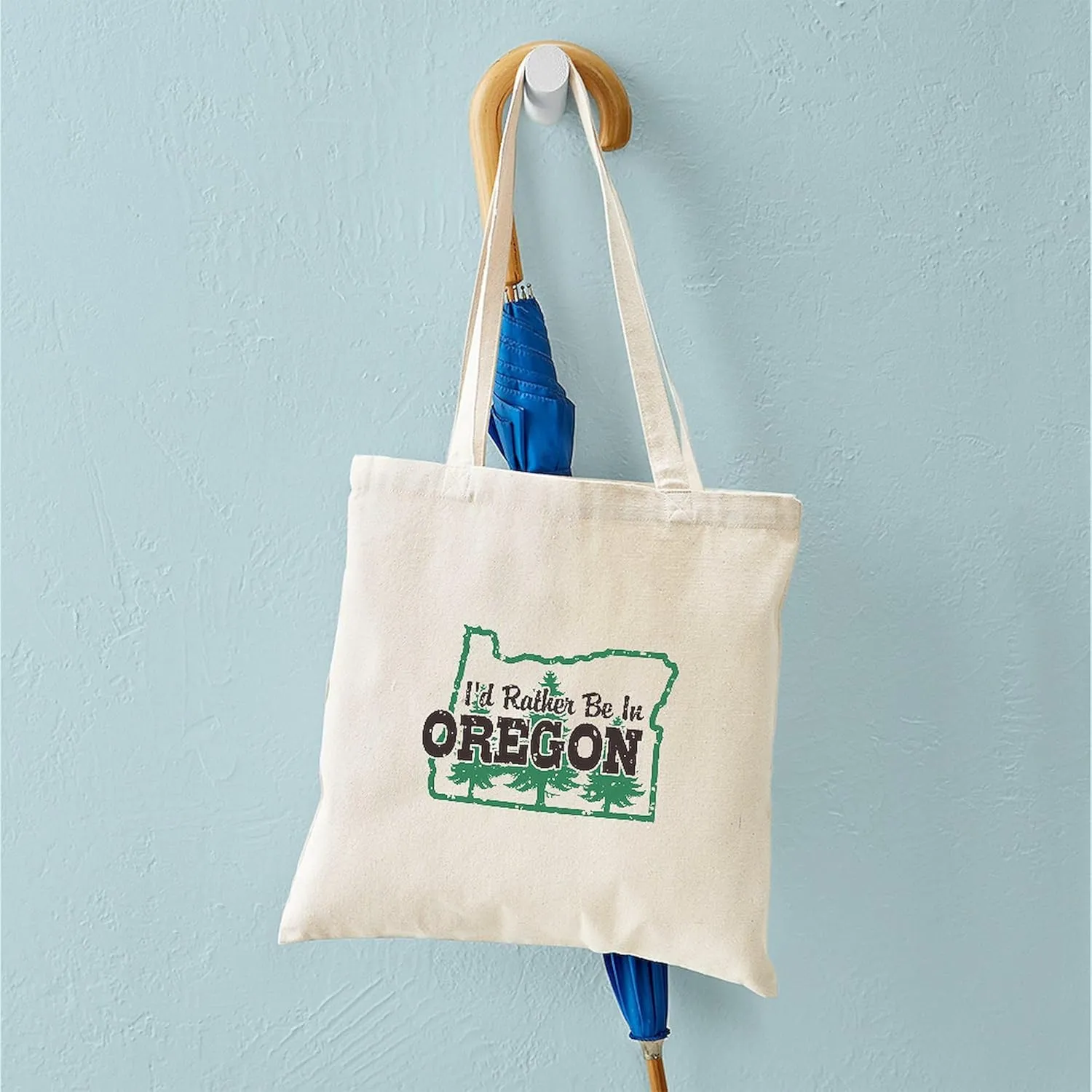 CafePress I'd Rather Be In Oregon Tote Bag Natural Canvas Tote Bag, Reusable Shopping Bag