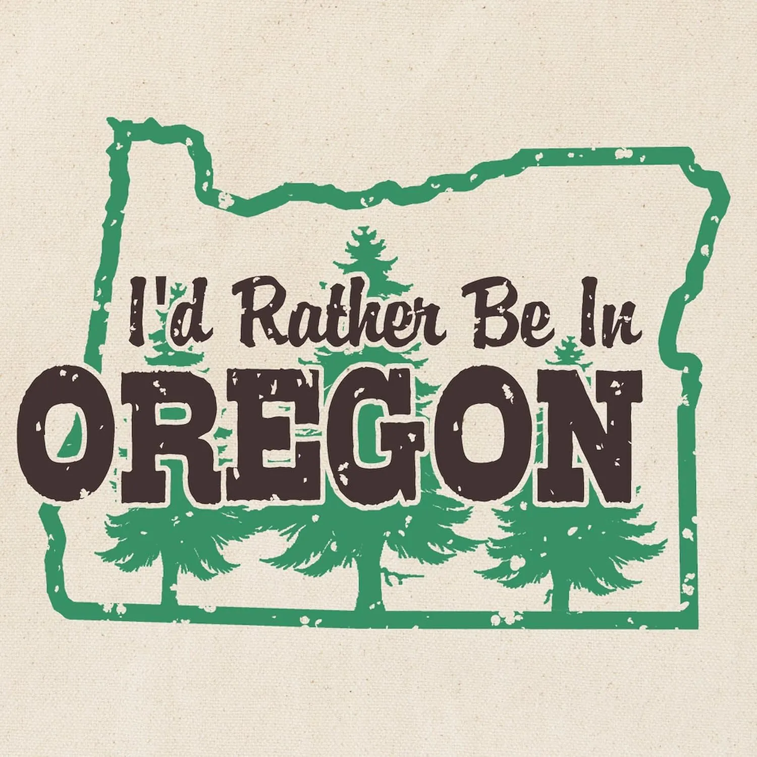 CafePress I'd Rather Be In Oregon Tote Bag Natural Canvas Tote Bag, Reusable Shopping Bag