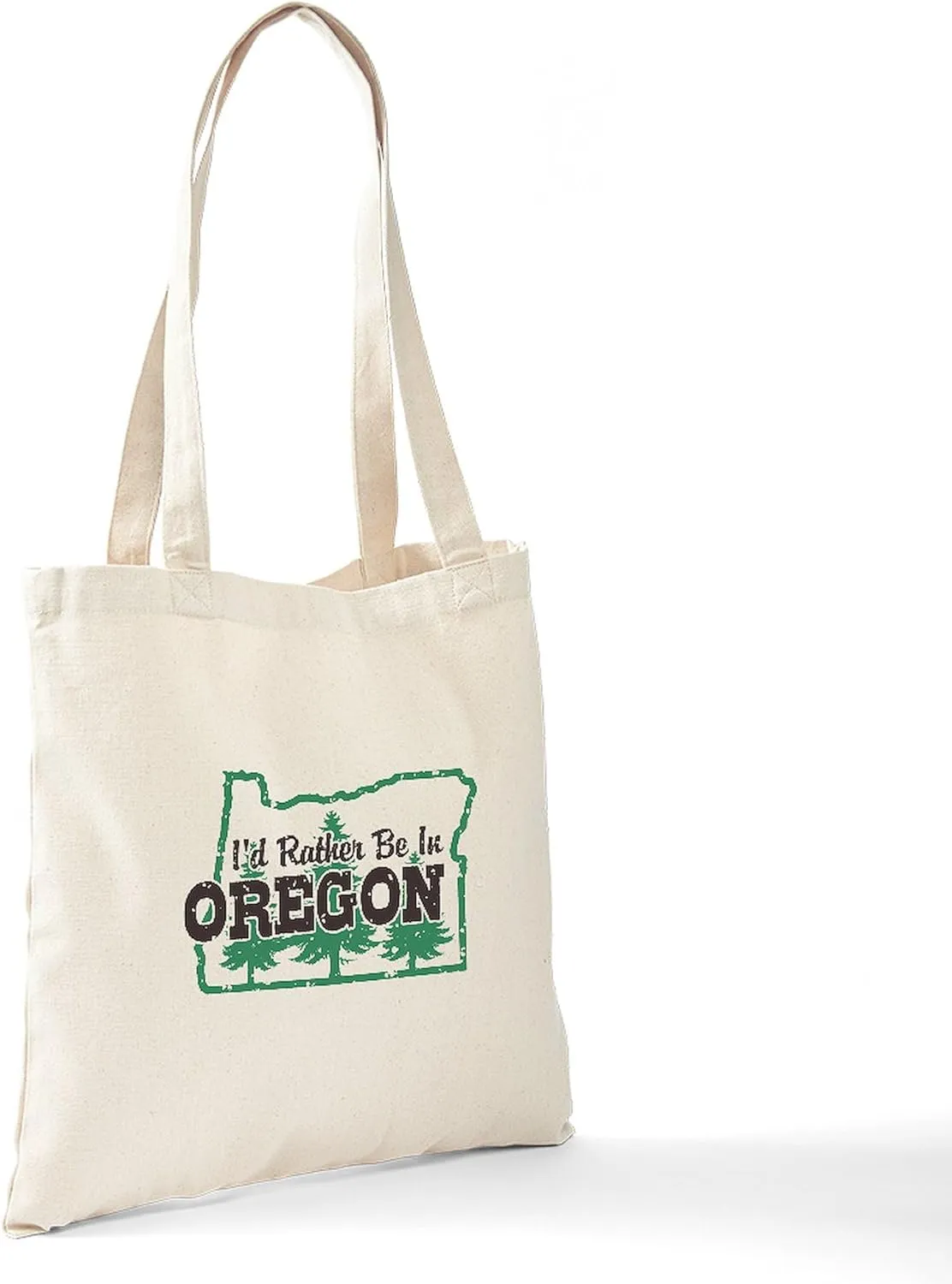 CafePress I'd Rather Be In Oregon Tote Bag Natural Canvas Tote Bag, Reusable Shopping Bag