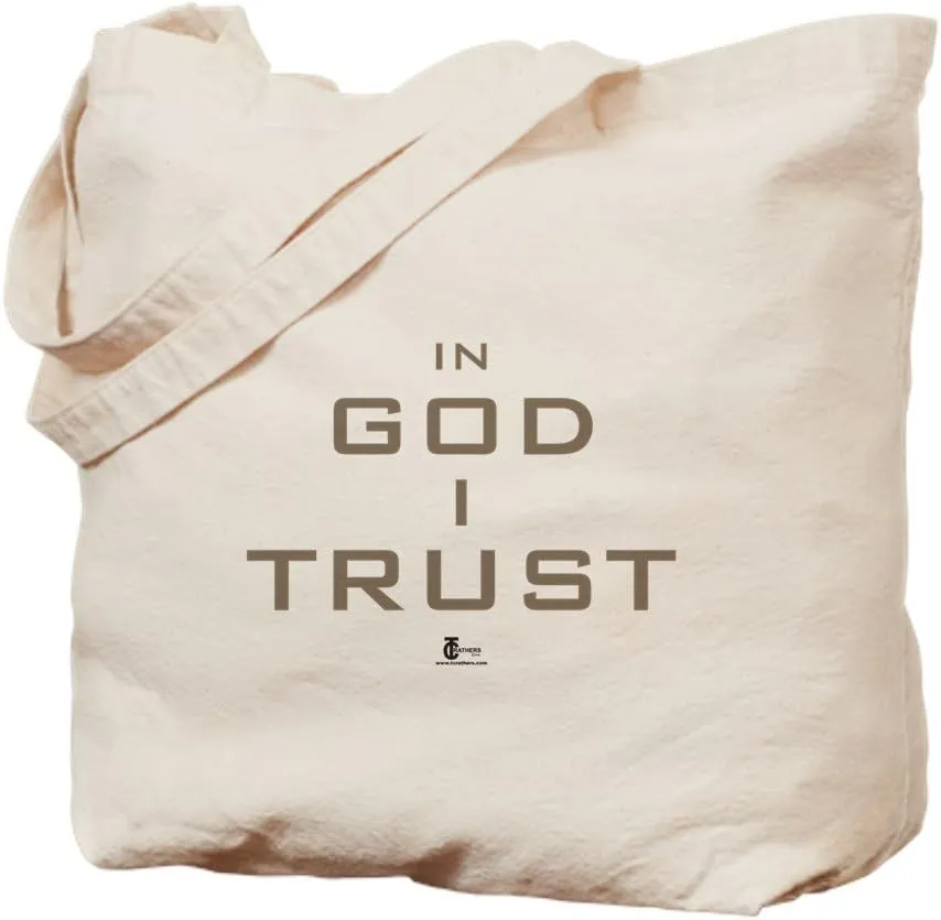 CafePress In God I Trust Tote Bag Natural Canvas Tote Bag, Reusable Shopping Bag