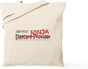 CafePress Job Ninja Daycare Tote Bag Natural Canvas Tote Bag, Reusable Shopping Bag