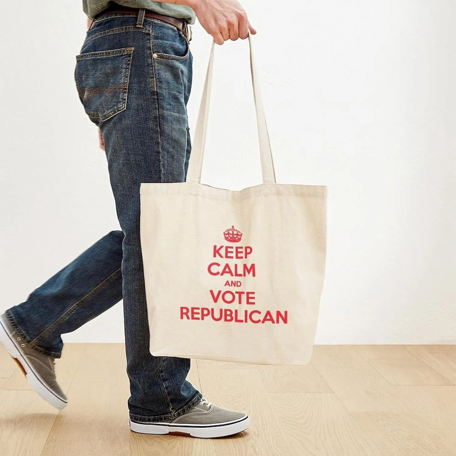 CafePress K C Vote Republican Tote Bag Natural Canvas Tote Bag, Reusable Shopping Bag
