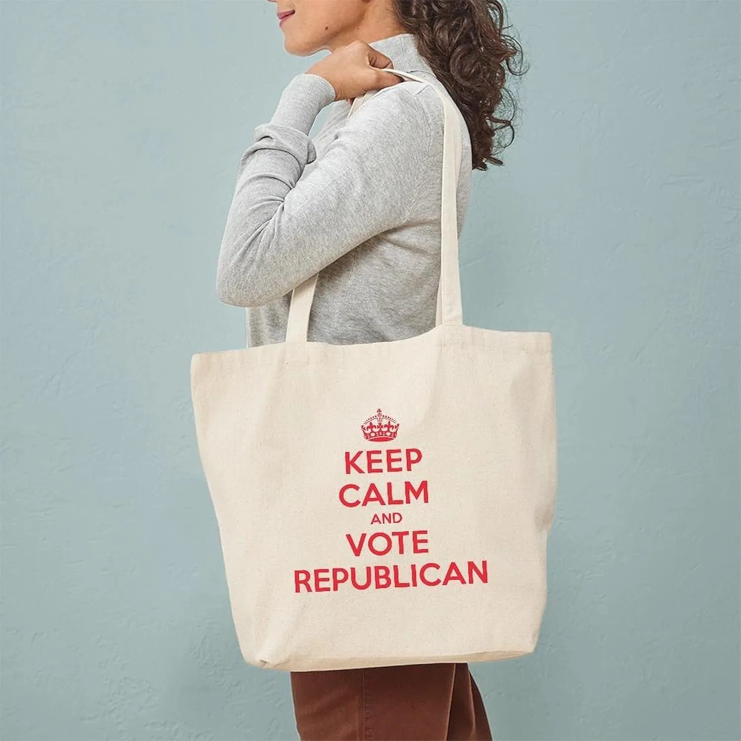 CafePress K C Vote Republican Tote Bag Natural Canvas Tote Bag, Reusable Shopping Bag