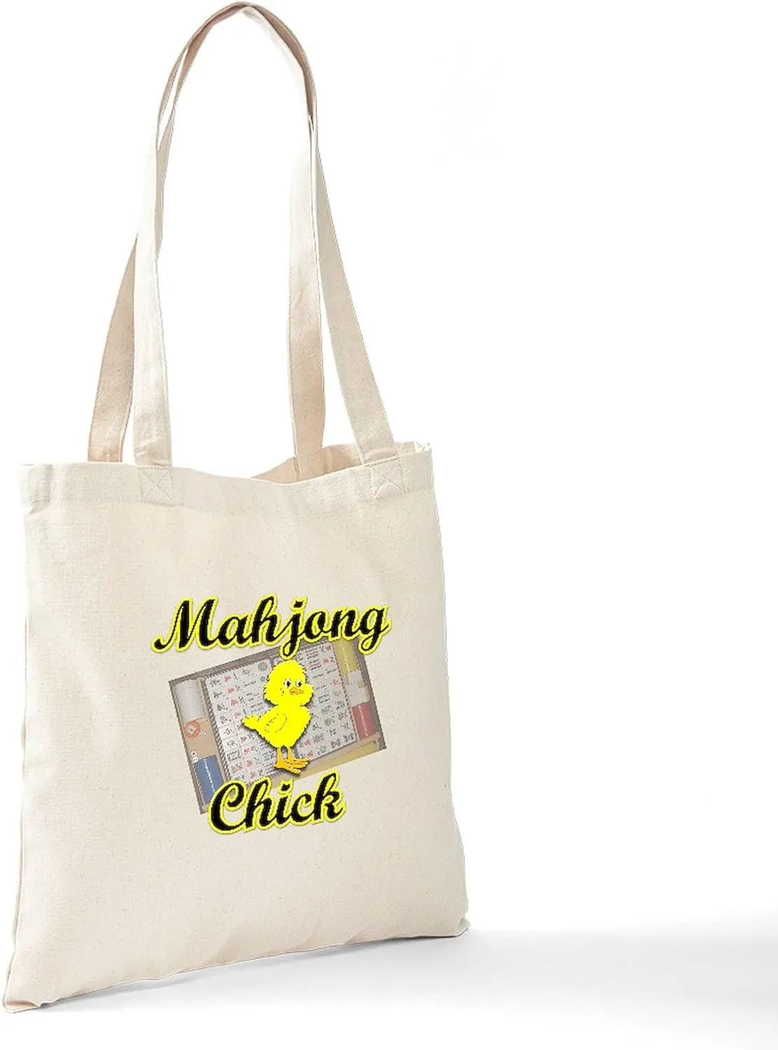 CafePress Mahjong Chick #2 Tote Bag Natural Canvas Tote Bag, Reusable Shopping Bag