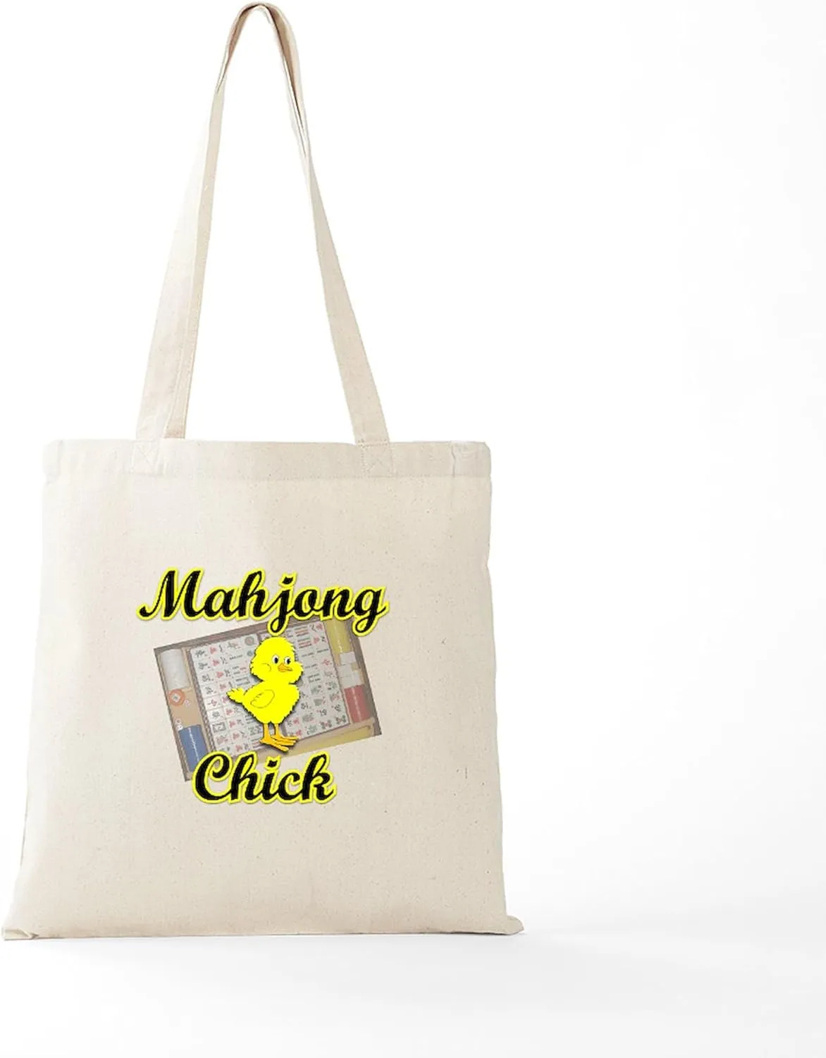 CafePress Mahjong Chick #2 Tote Bag Natural Canvas Tote Bag, Reusable Shopping Bag