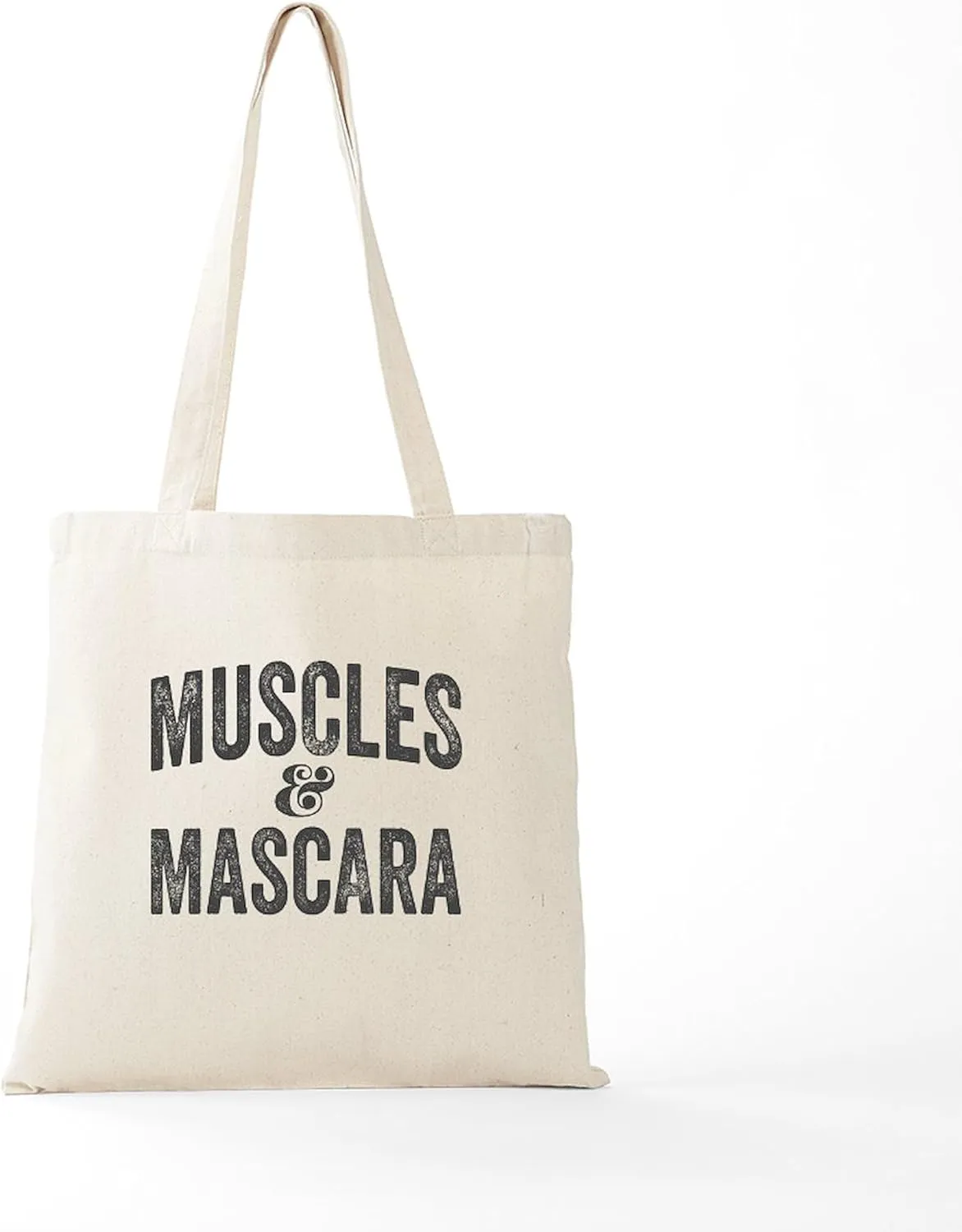 CafePress Muscles And Mascara Tote Bag Natural Canvas Tote Bag, Reusable Shopping Bag