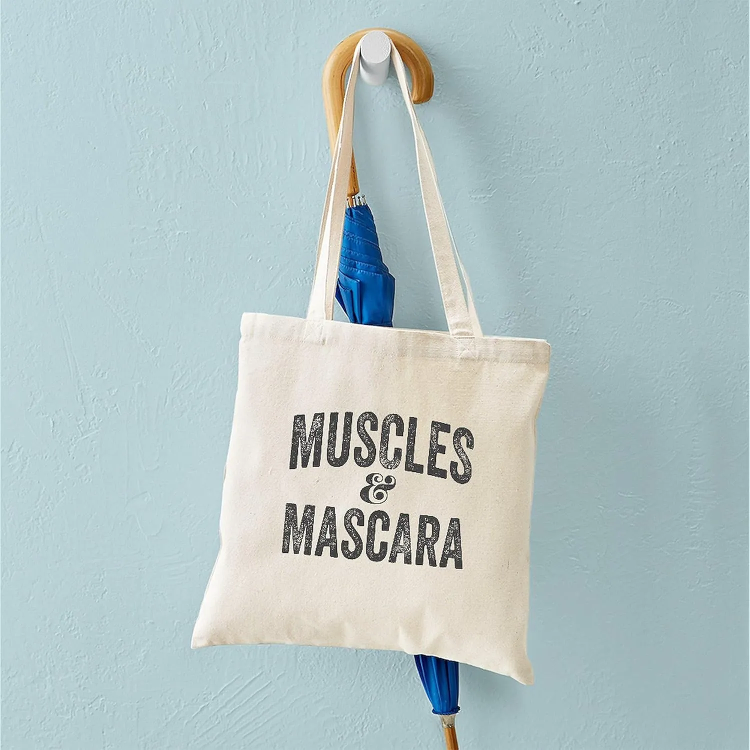 CafePress Muscles And Mascara Tote Bag Natural Canvas Tote Bag, Reusable Shopping Bag