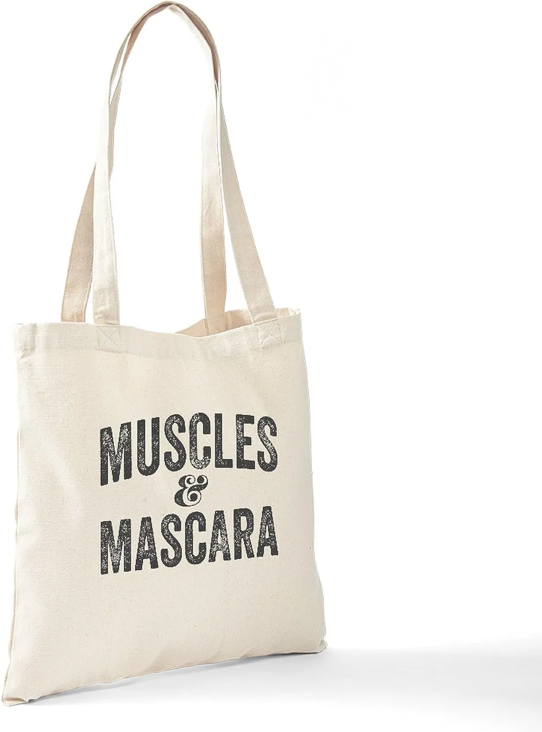 CafePress Muscles And Mascara Tote Bag Natural Canvas Tote Bag, Reusable Shopping Bag