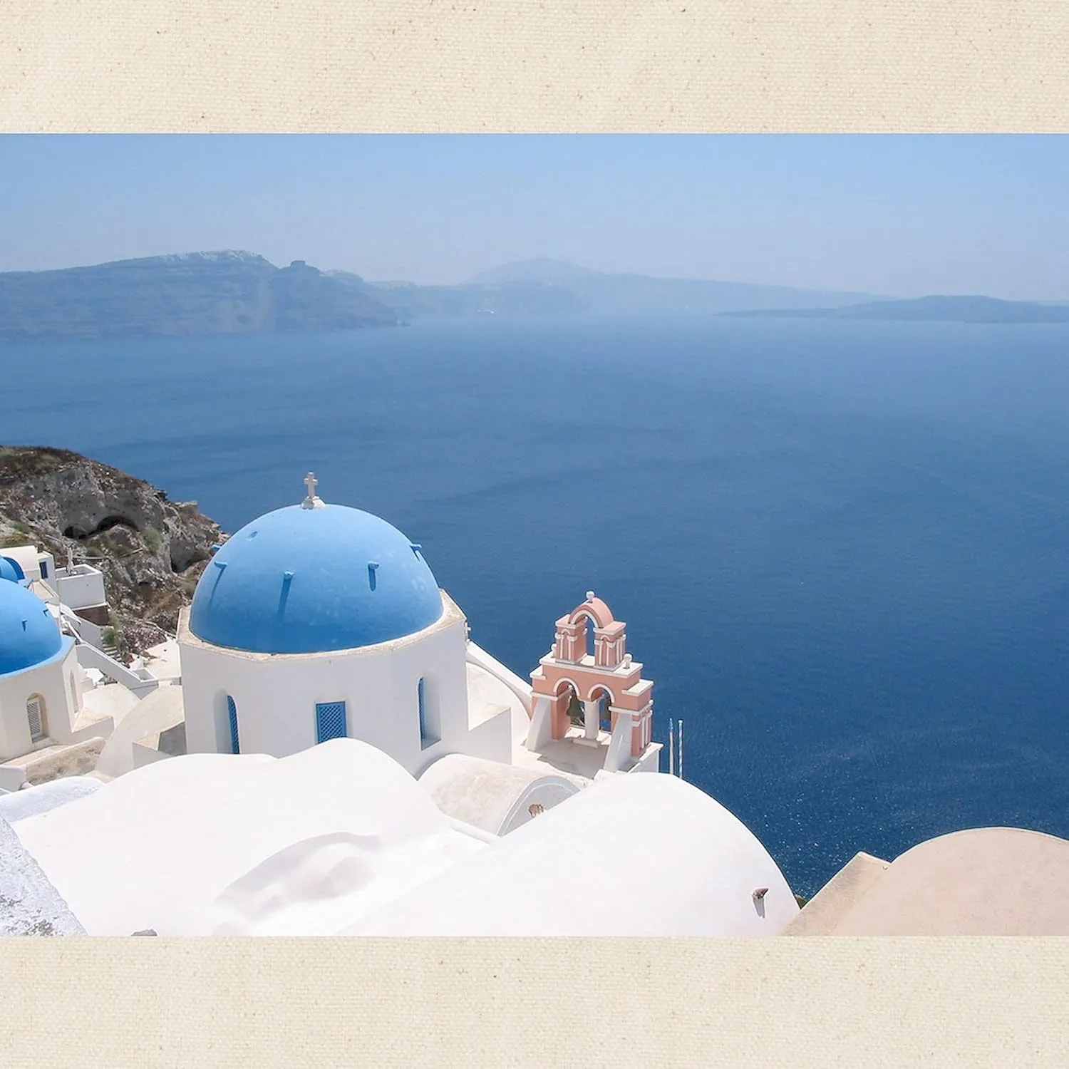 CafePress Santorini Tote Bag Natural Canvas Tote Bag, Reusable Shopping Bag