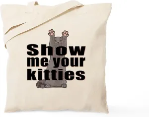 CafePress Show Me Your Kitties Tote Bag Natural Canvas Tote Bag, Reusable Shopping Bag