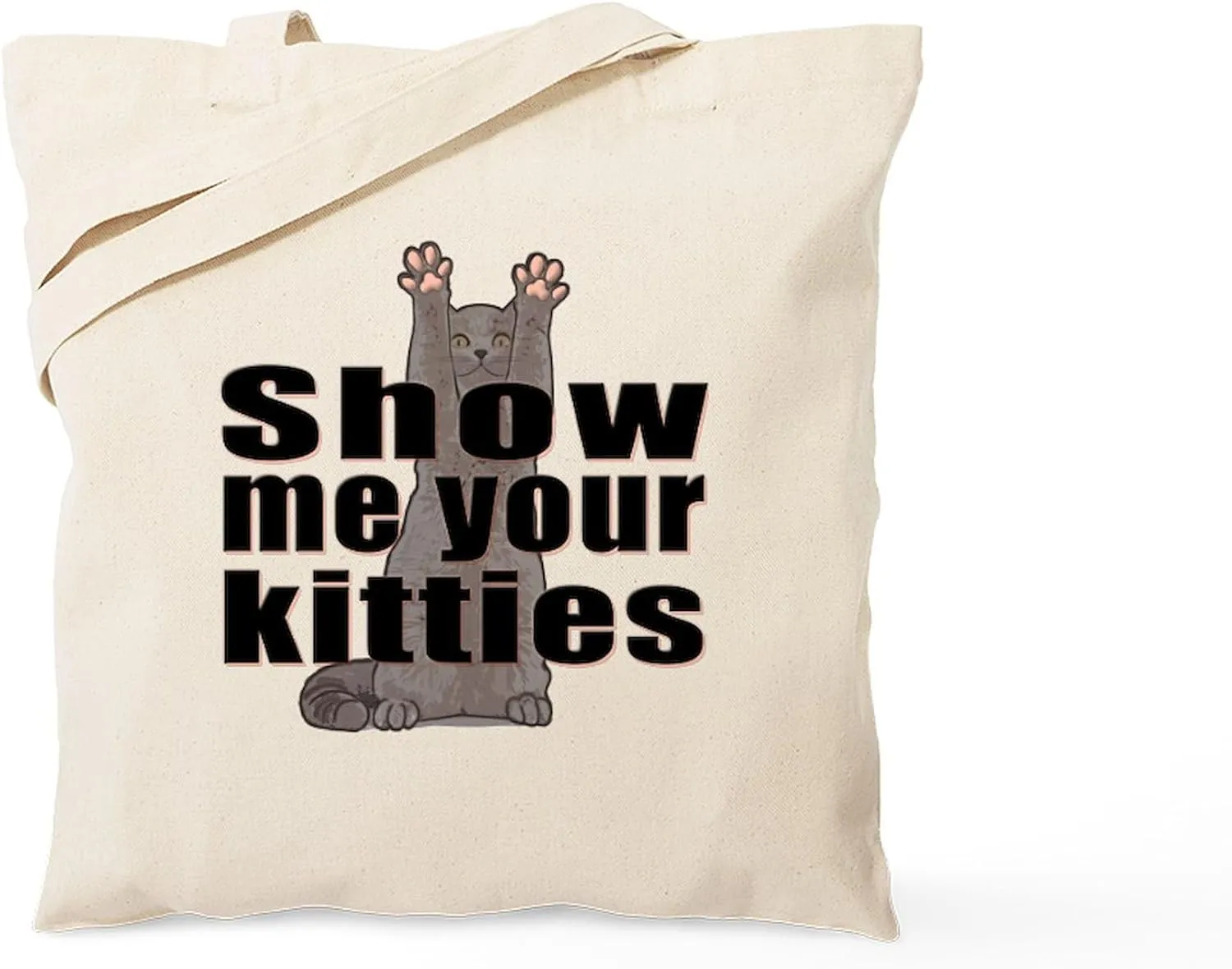 CafePress Show Me Your Kitties Tote Bag Natural Canvas Tote Bag, Reusable Shopping Bag