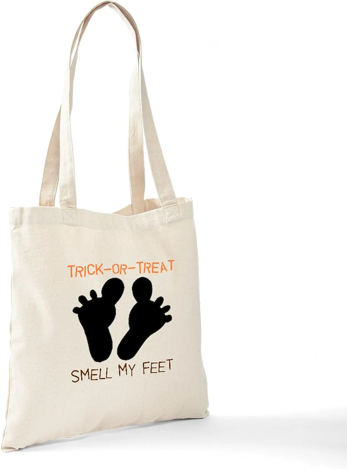 CafePress Smell My Feet Halloween Tote Bag Natural Canvas Tote Bag, Reusable Shopping Bag