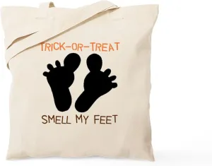 CafePress Smell My Feet Halloween Tote Bag Natural Canvas Tote Bag, Reusable Shopping Bag