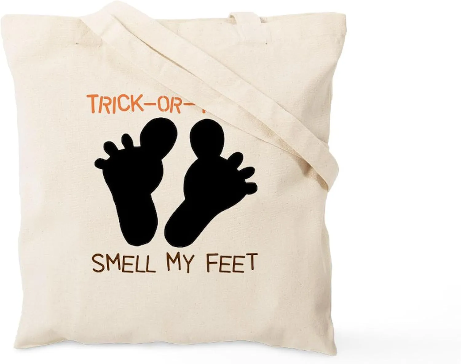 CafePress Smell My Feet Halloween Tote Bag Natural Canvas Tote Bag, Reusable Shopping Bag