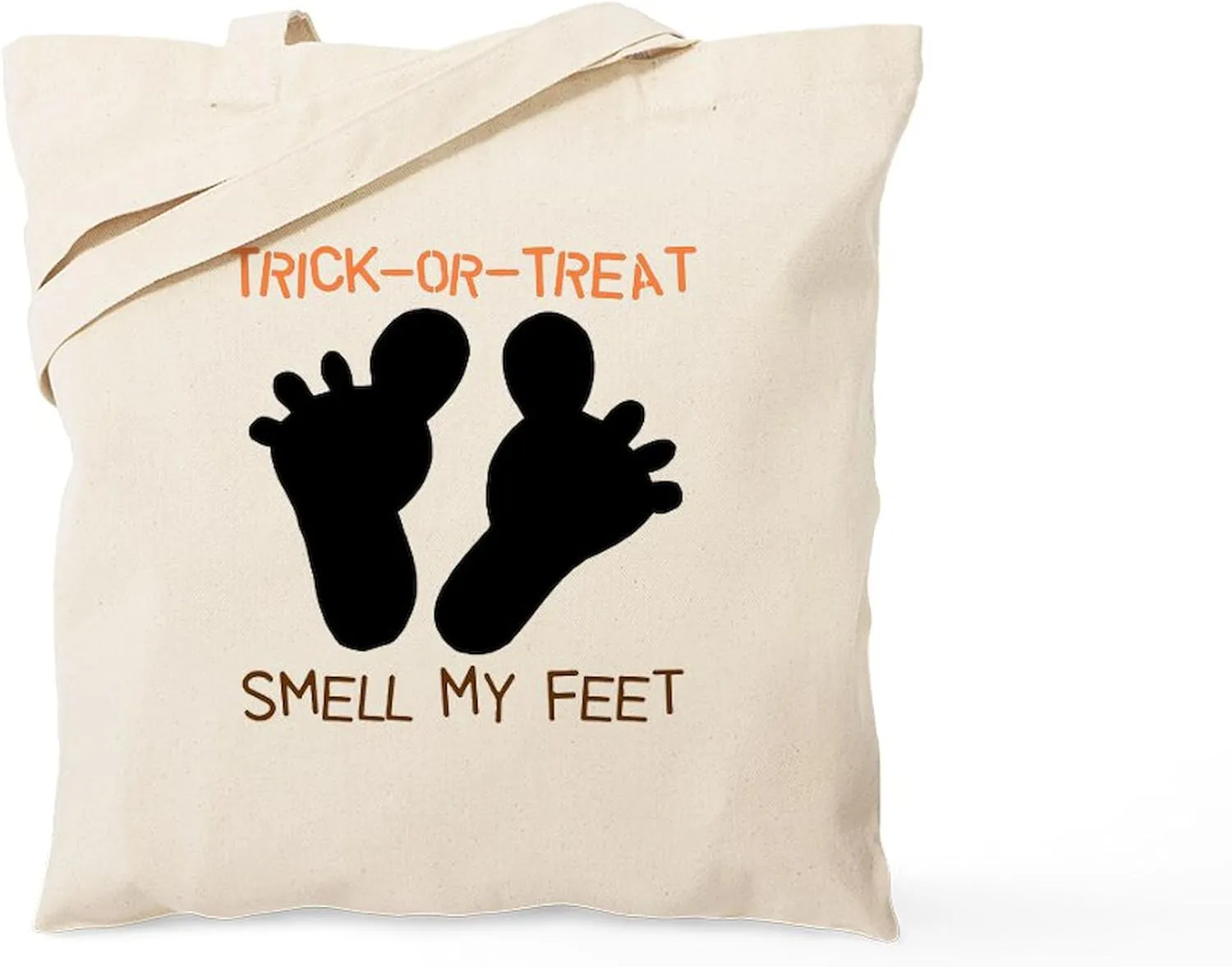 CafePress Smell My Feet Halloween Tote Bag Natural Canvas Tote Bag, Reusable Shopping Bag